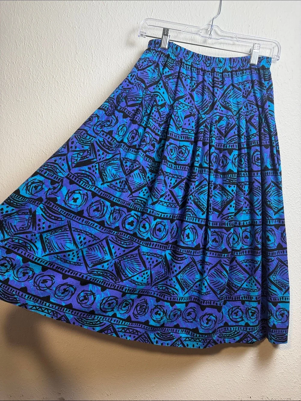jonathan martin Blue and Teal Printed Circle Skirt